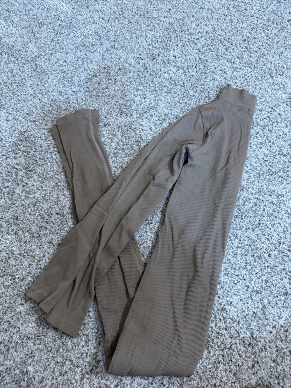 Fashion Ribbed Wide-Leg Jumpsuit in Taupe
